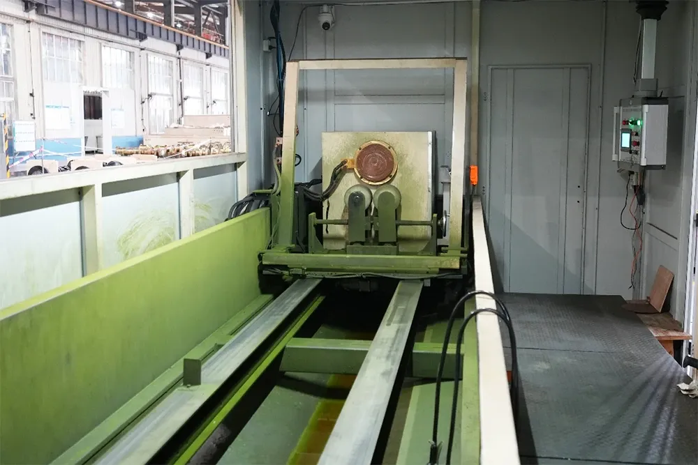 Workpiece mounted inside the CQE-10000 machine